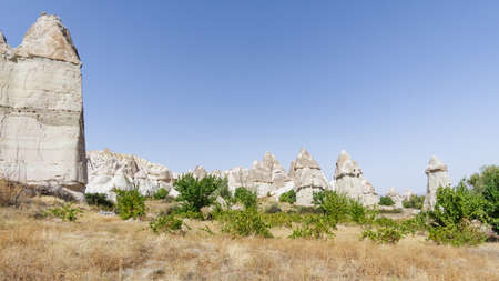 Beautiful view at Love valley, Goreme town in Cappadocia, central Anatolia of Turkey, Asia.の写真素材