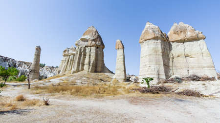 Beautiful view at Love valley, Goreme town in Cappadocia, central Anatolia of Turkey, Asia.の写真素材
