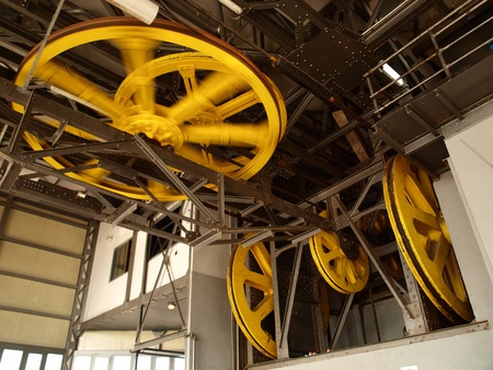 Part of the mechanism of a cable car.のeditorial素材