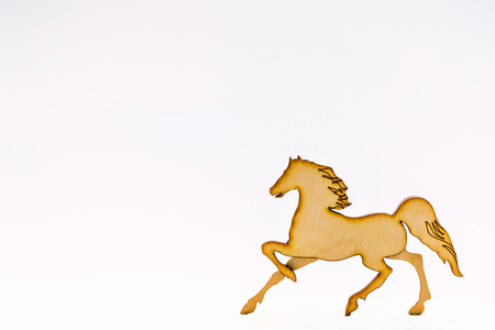 Horse toy made from woodの写真素材