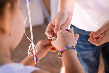 a child at a childrens holidayの写真素材