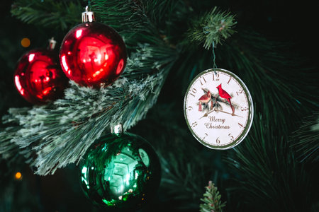 background with a Christmas tree, Christmas toys