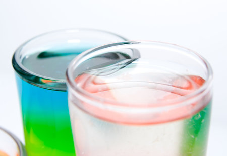 Two cocktail glasses, close-up