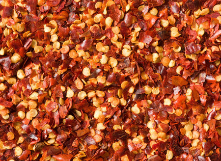Crushed chili pepper - prime lens macro shot