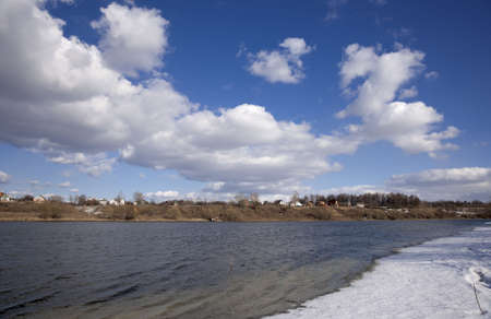 River landscape - april in Moscow districtの写真素材