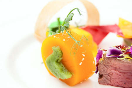 Angus beef, haute cuisine decorationの写真素材