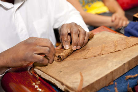 Cigar making - national cuban industryの写真素材