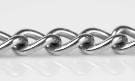Stainless steel chain macro shotの写真素材