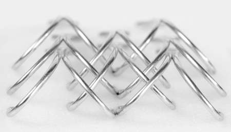 Double fishing hooks shot at unusual angle, macro, bwの写真素材