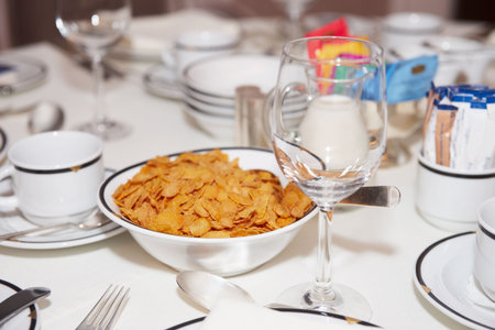 Table arrangement - breakfast in luxury 5-star hotel