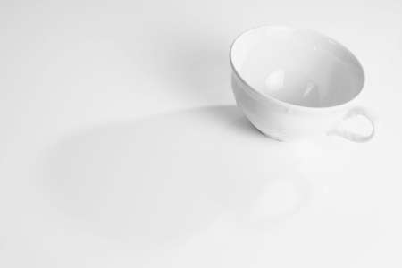 Empty porcelain cup high key styleの写真素材