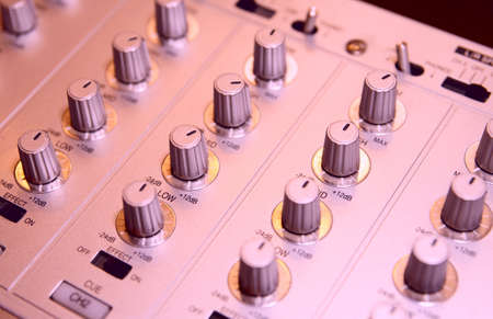 Sound mixer, pink tone, selective focusの写真素材