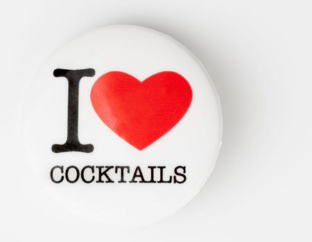 I love cocktails badge on light background