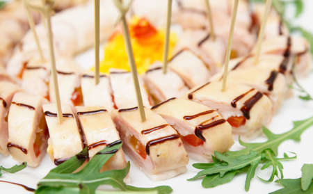 Appetizer on banquet table, close-upの写真素材