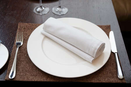 Place setting in expensive restaurantの写真素材