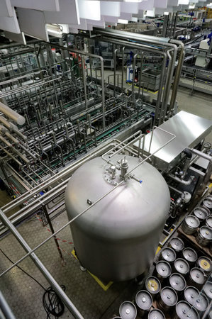 Beer making plant shot in operationの写真素材