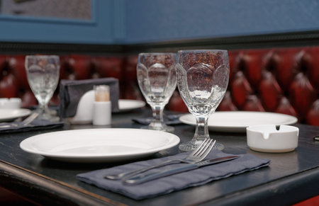 Table setting in a traditional pub