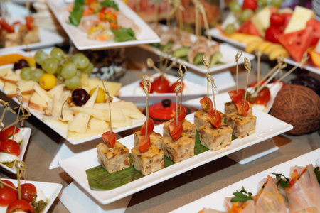 Various snack on a restaurant table