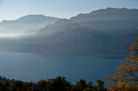 Garda lake in autumn, northern Italy