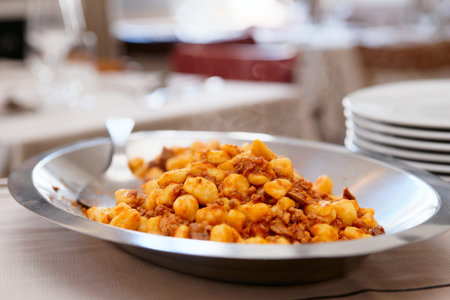 Italian gnocchi with meat ragout