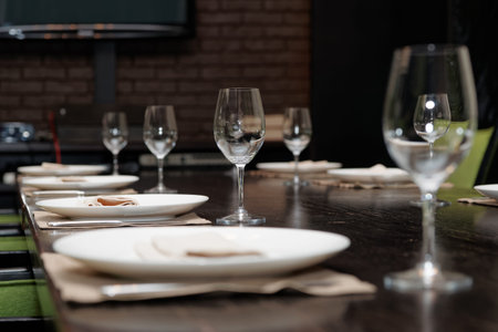 Table setting for official dinnerの写真素材