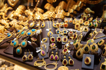 Jewelry market in Istanbul, Turkeyの写真素材