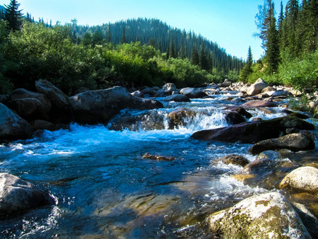 Fast Siberian mountain river