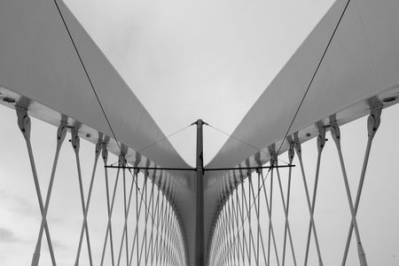 Modern Architecture Detail. Abstract architecture background, black and white.