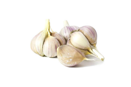 Garlic, isolated on white backgroundの写真素材