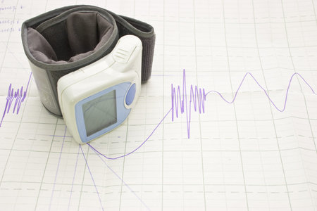 ECG and blood pressure monitor isolated on white background