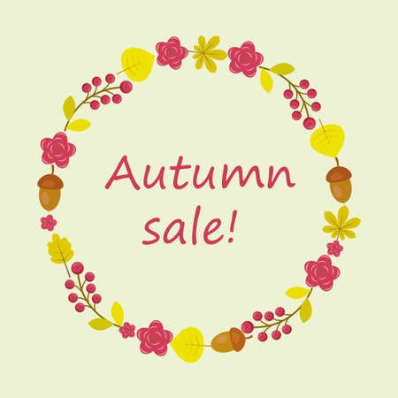 Vector frame on the subject of sales. Made in autumn style.のイラスト素材