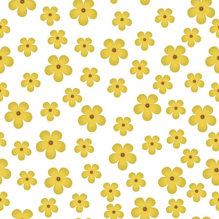 Floral seamless texture of flowers of different size olive green on a white backgroundのイラスト素材