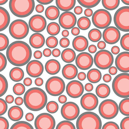 Vector seamless abstract texture with circles of different sizes and colors on a white backgroundのイラスト素材