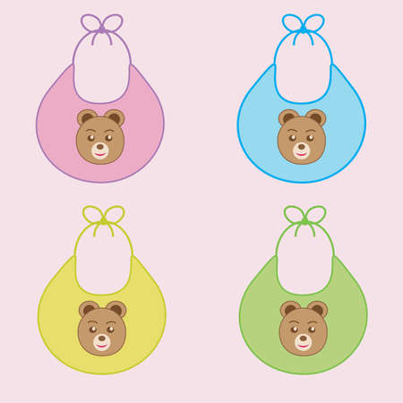 Set vector bibs of different colors on a gentle backgroundのイラスト素材