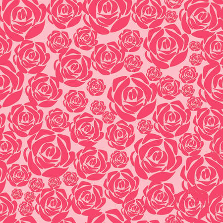 Vector seamless texture of a variety of roses raspberry-pink to pale pink backgroundのイラスト素材