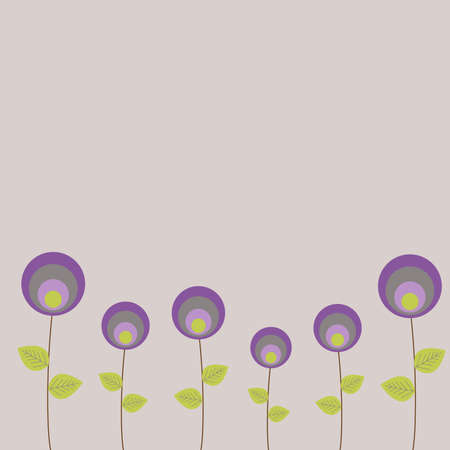 Vector postcard frame nature. Flower fields, there's space for photo or text.のイラスト素材