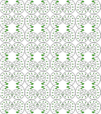 Vector seamless texture of the branches of a plant decorated with both each other and the scrolling on a white backgroundのイラスト素材