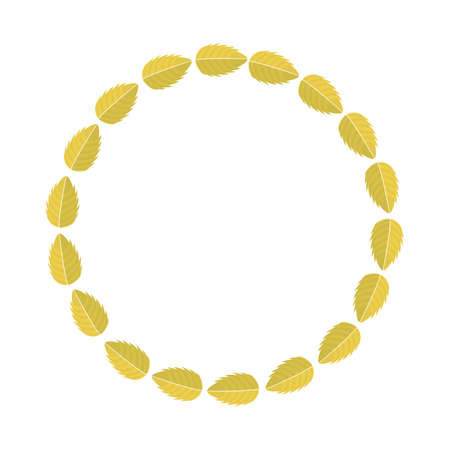 Vector illustration of style khokhloma for decorating dishes, wood and cardboard plates. Autumn leaves on a white backgroundのイラスト素材