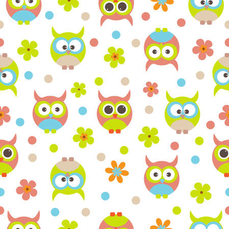 Vector seamless pattern on the theme of birdsのイラスト素材