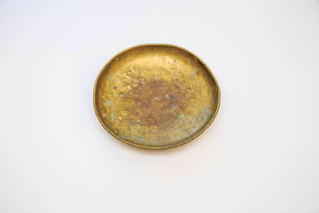 Vintage measuring kitchen scales with brass cupsの写真素材