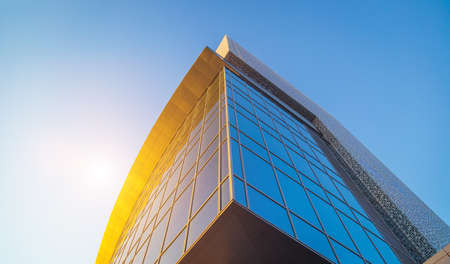 Facade of a modern building in Russiaの写真素材