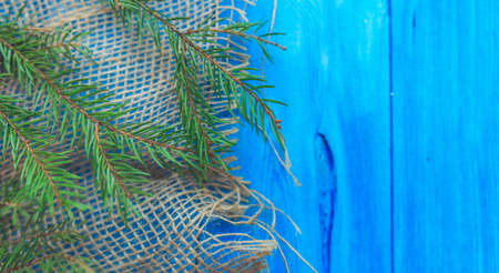blue wooden celebratory background for text or photoの写真素材