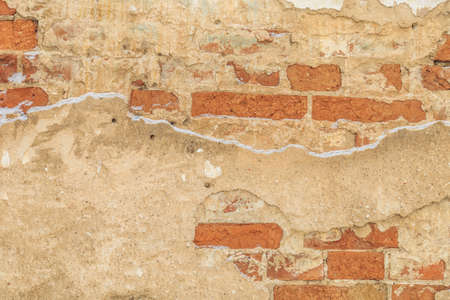 Texture of old brick wall close upの写真素材