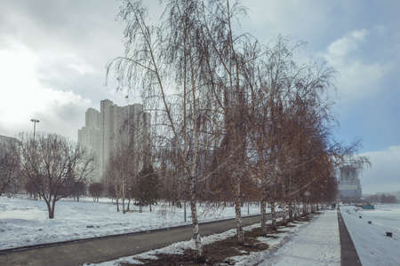 embankment in Yekaterinburg in the spring afternoonの写真素材