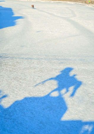 the Neva embankment in St. Petersburg in the winterの写真素材