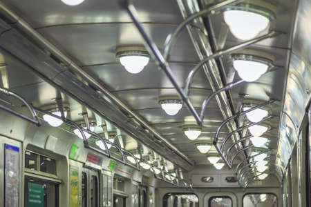 empty metro car in St. Petersburg close upの写真素材