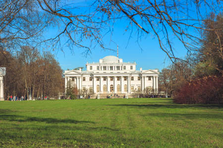 Elagin Palace on the Elagin Island in a park in St. Petersburgの写真素材