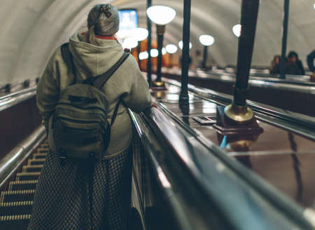 people in the subway in Europe close-upの写真素材