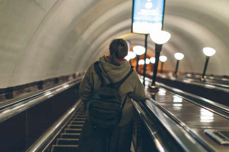 people in the subway in Europe close-upの写真素材
