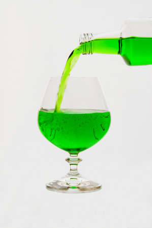 Lemonade in glasses and bottlesの写真素材